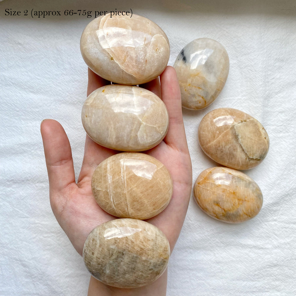 Cream Moonstone Palm Stones