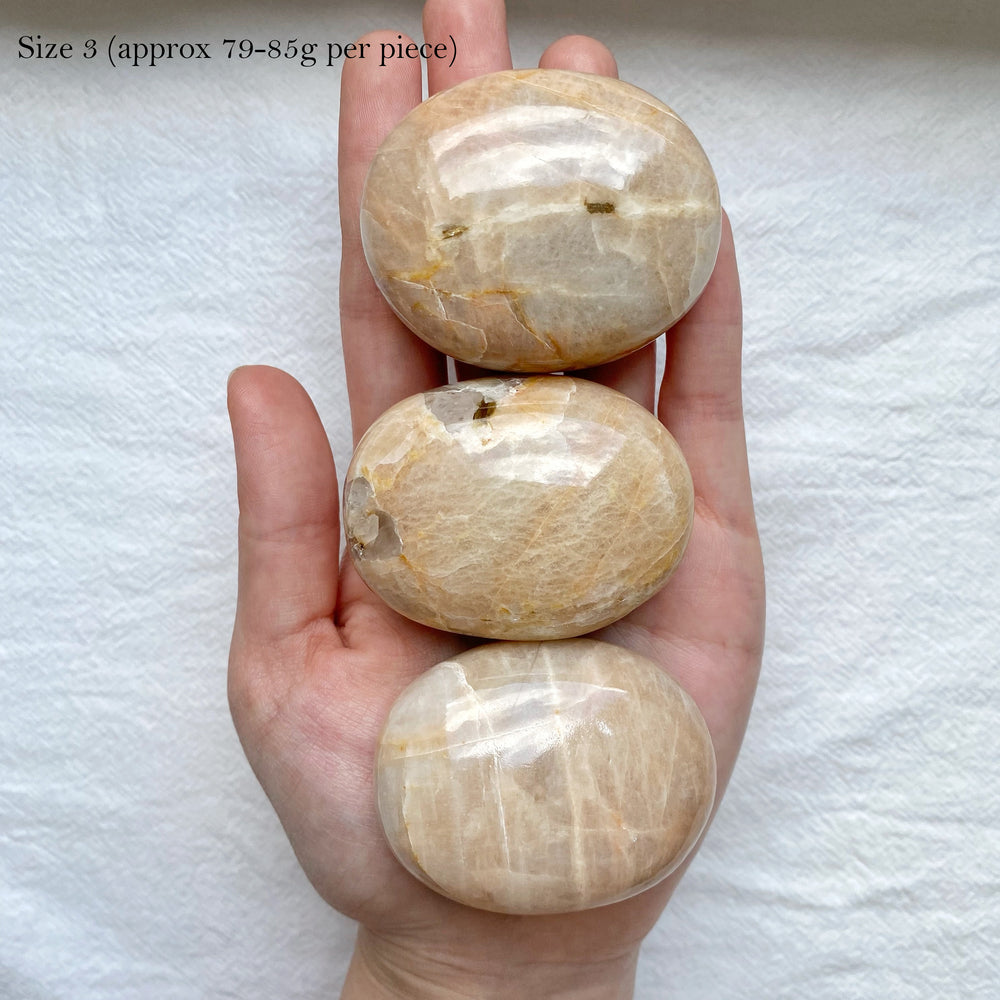 Cream Moonstone Palm Stones