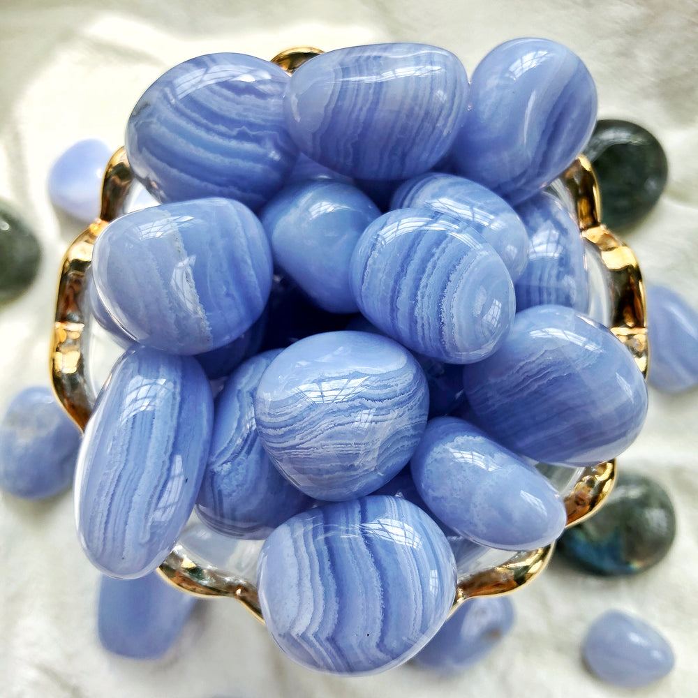 Blue Lace Agate XQ Tumbled Stones