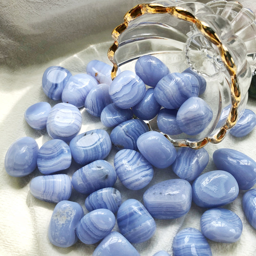 Blue Lace Agate XQ Tumbled Stones