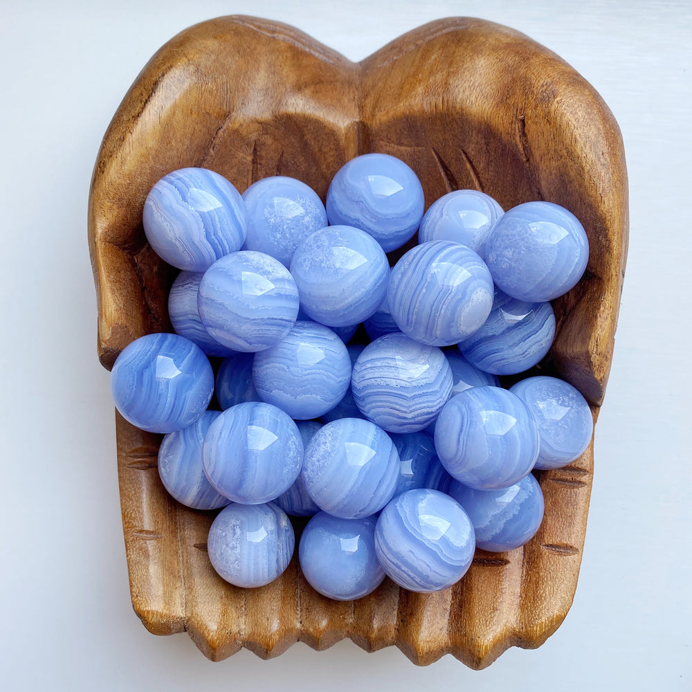 Blue Lace Agate Polished Spheres (2.3cm-3cm)