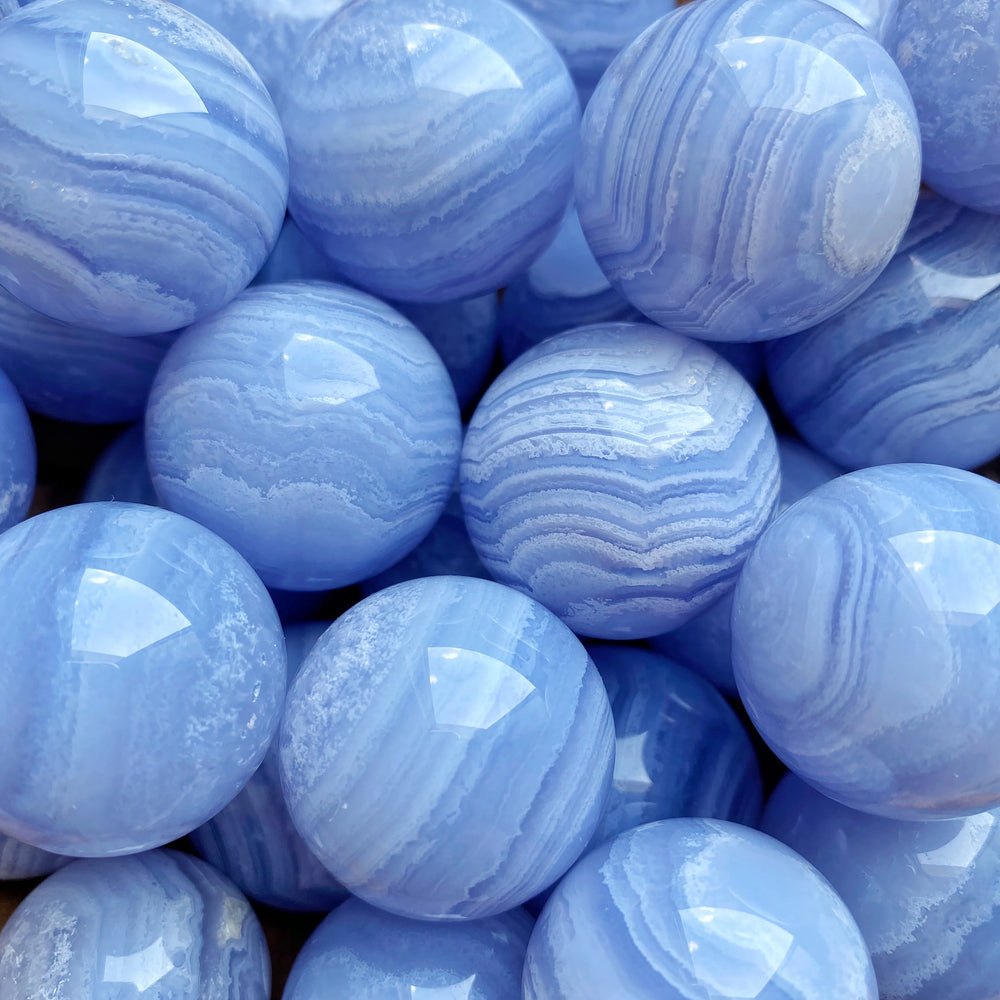 Blue Lace Agate Polished Spheres (2.3cm-3cm)
