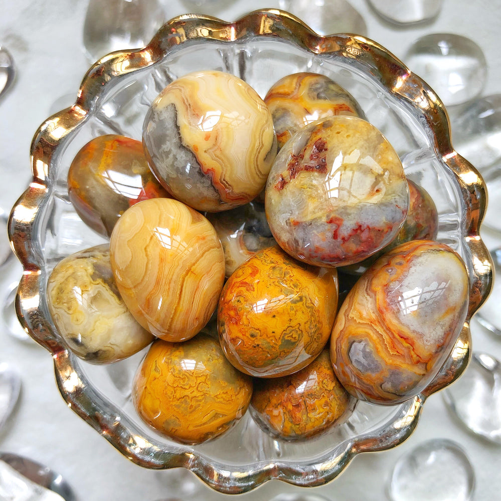 Crazy Lace Agate (Yellow) Tumbled Stones